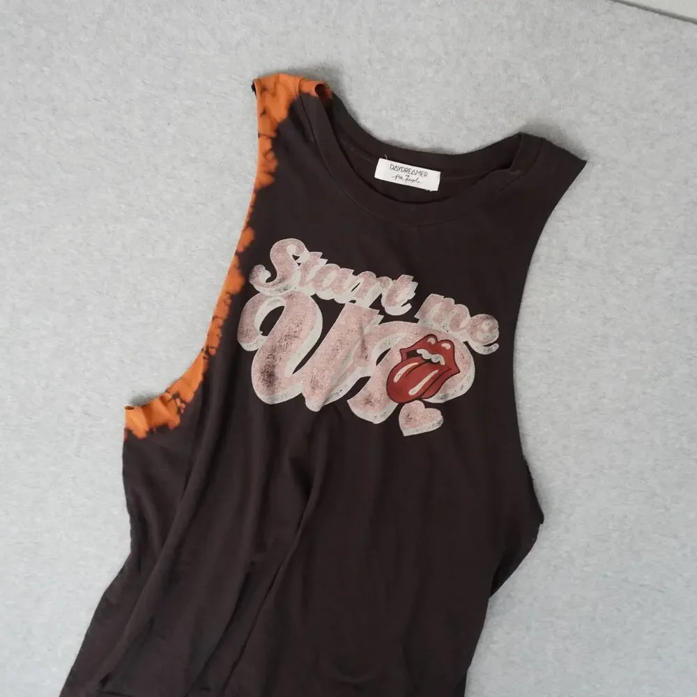 Free People x Daydreamer Rolling Stones Start Me Up Tank Top Large